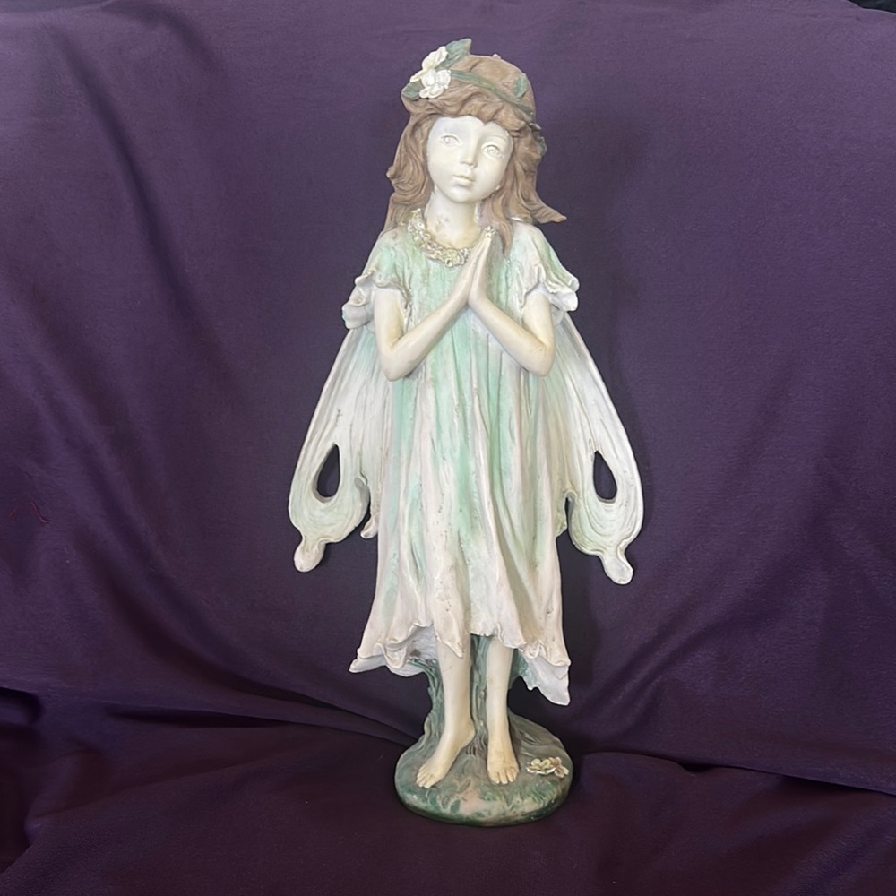 Charming Fairy Sculpture in Mint and Cream